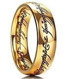 King Will 7mm One Ring for Men Lord Rings Magic Power Rings Gold Titanium Rings Wedding Band for Men Women Comfort Fit High Polished 9