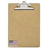 Officemate Recycled Wood Clipboard, 6 Inch Clip, 1 Pack Clipboard, Letter Size (9 x 12.5 Inches), Brown (83100)