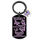 Memorial Sympathy Gifts for Loss of Loved One Bereavement Gifts for Loss of Mother Grief Gift for Women Men Condolences Gift for Loss Purple Butterfly Keychain
