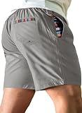 Comdecevis Mens Athletic Shorts Cycling Streetwear Chubbies Running Shorts 7" Basketball Activewear for Mans Light Gray Large