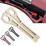 2PCS Car Seat Gap Filler Organizer, No Drop Seat Guard for Cars & SUVs, Automotive Trays & Bags, Car Seat Gap Fillers with Seat Belt Holes, Fit Car Suv Truck, Stopping Phone Key from Falling (Beige)