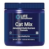 Life Extension Cat Mix, cat Food Supplements, Heart Health, probiotics, L-arginine, Taurine, B12, folic Acid, Vitamin C, Vitamin E, Rosemary, Nutrient Absorption, Gluten-Free, Non-GMO, 85 Servings