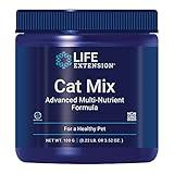 Life Extension Cat Mix – For Heart, Kidney & Pancreatic Function + Gut Health –with Vitamins & Essential Nutrients - Formula For Kitty - Gluten-Free, Non-GMO – Net Wt.100 Grams (85 Servings)