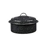 Granite Ware 3 lb. Capacity Covered Round Roaster, Speckled Black Enamel on Steel