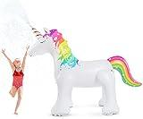 Jasonwell Unicorn Sprinkler Inflatable Unicorn Water Toys Outdoor Inflatable Ginormous Unicorn Yard Sprinkler for Kids (L)