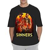 Sinners Tshirt Horror Movie Vintage Shirt 90s Style Graphic Tee Crewneck Cotton Tee Men/Women Fashion Tops (Black,Medium)