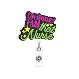 ANDGING Nurse Badge Reel Holder Retractable Oh Honey I Am That Nurse Cute Badge Reels Retractable for Nurses Nursing Student Badge Clips RN CNA LPN LVN Medical Badge Holder ID Card Office Accessories