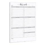 321Done Weekly Checklist Notepad - 50 Sheets (5.5" x 8.5") - This Week to Do Notepad Tear Off Planning Pad, Planner Checklist Organizing - Made in USA - Simple Script