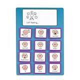 Feelings Chart Emotions Chart with 12 visual aids for young children and adults with autism, adhd, aspergers, speech and language delay and downs syndrome