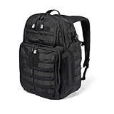 5.11 Tactical Backpack, RUSH 24 2.0 Military Survival Molle Back Pack with Laptop Compartment, 37L, Black, Style 56563ABR