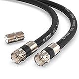 G-PLUG 25FT RG6 Coaxial Cable Connectors Set - High-Speed Internet, Broadband and Digital TV Aerial, Satellite Sky Cable Extension- Weather-Sealed Double Rubber O-Ring and Compression Connectors Black