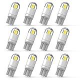 WEIMELTOY 194 Led Car Bulb 3030 Chipset 2SMD T10 194 168 W5W Led Wedge Light Bulb 1.5W 12V License Plate Courtesy Step Map Lights Trunk Lamp Clearance Lights (12pcs)