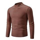 Wisgofre Mens Sweater Winter Crewneck Pullover Knitted Long Sleeve Solid Color Sweater Slim Fit Pullover Warm Sweaters