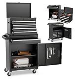 Toolsempire Rolling Tool Chest, 5-Drawer Tool Storage Cabinet with Wheels, Adjustable Shelf & Anti-Slip Liner, Tool Box Organizer for Garage, Warehouse & Workshop (Black)