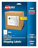 Avery Full Sheet Printable Shipping Labels, 8.5" x 11", White, 25 Blank Mailing Labels (8165)