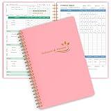 Wellness Planner & Fitness Log - Daily Diet & Health Journal with Weight Loss, Wellness Journal Notebook for Tracking Fitness, Sleep, Nutrition, Meal, Habits, A5(5.8 x 8.6 inch) (Pink)