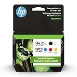 HP Original 952 Cyan, Magenta, Yellow / 952XL Black Ink Cartridges (4-Pack) | Works OfficeJet 8702 OfficeJet Pro 7700, 8210, 8700 Series | Eligible for Instant Ink | N9K28AN