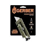 GERBER Gear Prybrid Utility EDC Multitool Pocket Utility Knife - Razor Knife with Retractable Hobby Blade and Pry Bar - Green with Clip