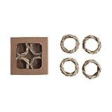 Creative Co-Op 2 Inches Round Braided Seagrass Napkin Rings, Natural, Set of 4