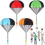 Parachute Toys for Kids 4 Pcs Outdoor Toys for 3 4 5 6 7 8 9 10 11 12 Year Old Boy Birthday Gift Flying Toy for Toddler Coolest Gifts for Teen Boy Girl Men