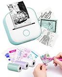Memoking Sticker Printer - T02 Mini Portable Thermal Printer Inkless Sticker Maker Machine Bluetooth Label Maker Pocket Instant Print for Study Graphics, Anatomical Diagrams, Photos, Students