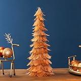 Northlight Small Layered Feather Cone Tree Glittered Christmas Decoration - 16" - Rust Orange