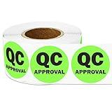 300 QC Approval Labels, 1" Round Inventory Quality Control Stickers QC Passed Inspection Maintenance Warehouse Management Organization Labels - 1 Roll of 300