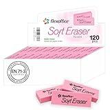 FlexOffice Soft Pink Erasers, 120 Count, Large Size - Pencil Erasers for Kids, Schools, Classrooms, Teachers, Art Class, Office, Homeschool|Back to School Supplies for Girls