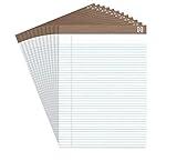 Staples 100% Recycled 8 1/2" x 11 3/4", White, Perforated Notepads, Narrow Ruled, 12/Pack