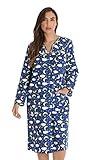 Dreamcrest Short Sleeve Flannel Duster Housecoat Women Sleepwear 9280-10448-NVY-L