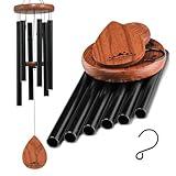 UpBlend Outdoors Wind Chimes for Outside, Gift for Mom, Deep Tone, Sympathy Gifts for Loss of Loved One, Patio Decoration, Memorial Windchimes, 28" Black