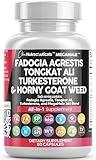 Fadogia Agrestis 5000mg Tongkat Ali 25000mg Turkesterone 5000mg Supplement with Horny Goat Weed, Saw Palmetto, Maca Root, Siberian Ginseng, Tribulus Terrestris, Fenugreek, Wild Yam - 60 Count