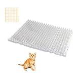 YITESHI 10 Packs Scat Mat for Cats, 13X16 inches Pet Deterrent Spikes, Indoor Outdoor Humane Cat Repellent Fence (Transparent)