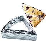 Scone Cutter Set of 3 (2.7, 3.5, 4.3 Inch) – Stainless Steel Fan-Shaped Biscuit Mold and 1/6 Slicer for Perfectly Even Triangle Biscuits and Cookies, Ideal Baking Tool for Scones, Pastries, Desserts