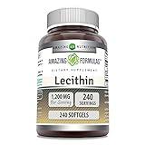 Amazing Formulas Lecithin 1200mg High Potency 240 Softgels Supplement | Non-GMO | Gluten Free