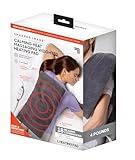 Calming Heat Massaging Weighted Heating Pad by Sharper Image- Weighted Electric Heating Pad with Massaging Vibrations, 6 Settings- 3 Heat, 3 Massage- 9 Relaxing Combinations, 12” x 24”, 4 lbs