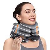 Built-in Inflatable Neck Stretcher, Cervical Traction Device with High-Front & Low-Back for Effective Traction and Support, Neck Decompression Devices with 3-Layer Chambers in Varied Sizes, Home Use
