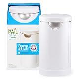 Munchkin® PAIL™ Diaper Pail Baby Registry Starter Set, Powered by Arm & Hammer, Includes 6 Snap, Seal and Toss™ Bags, 1 Starter Refill Ring, and 1 PUCK™ Baking Soda Cartridge