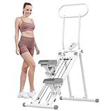 HXD-ERGO Stair Stepper for Home Gym,Folding Vertical Climber Cardio Exercise Machine,Stair Climber for Full Body Workout with Adjustable Handlebar for Women & Men(White-Gray)