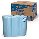 Scott® Shop Towels Original™ (55990), Blue Shop Towels, Big Rolls, 4 Packs of 6 Rolls, 11"x9.4" sheets, (60 Towels/Roll, 24 Rolls/Case, 1,440 Towels/Case)