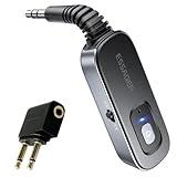 ESSAGER Bluetooth Receiver for Car, Noise Cancelling 3.5mm AUX Bluetooth Car Adapter, Wireless Audio Receiver Transmitter for Home Stereo/Wired Headphones Airplane, Gray