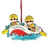 Rafting Couple - Personalized Christmas Ornaments - Family of Family of 2 - White Water Raft - Grand Canyon - Colorado River - Class Four Rapids