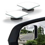 LivTee Blind Spot Mirror, Fan HD Glass Frameless Convex Rear View Mirror with wide angle Adjustable Stick for Cars SUV and Trucks, Pack of 4