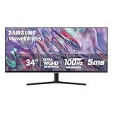 SAMSUNG 34" ViewFinity S50GC Series Ultra-WQHD Monitor, 100Hz, 5ms, HDR10, AMD FreeSync, Eye Care, Borderless Design, PIP, PBP, LS34C502GANXZA, 2023, Black