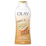 Olay Body Wash for Women, Hydrating & Moisturizing, Holiday Edition, With Plant Based Cleansers, B3 Complex, For All Skin Types, Spoonful of Sugar with Glazed Crème & Vanilla Custard Scent, 22 fl oz