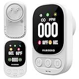 Pildegro 3-in-1 Carbon Monoxide Detector Plug in, Professional 2.1" LED Plug-and-Play Real-Time CO Monitor with Temp & RH, Premium Portable Travel CO Alarm with 85dB Loud Alarm (White/Classic)