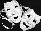 MASQ Blank DIY Masquerade Comedy Tragedy Mask Unisex Adult Performance Play Halloween Wear or Deco (Comedy & Tragedy)