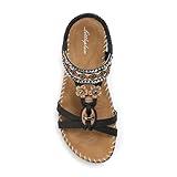 Littleplum Sandals for Women Arch Support Handmade Sandals Women's Summer Beach Sandals Comfort Walking Shoes Bohemian Flip Flops Womens Sandals Black Size 8.5