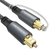 Warrky Optical Audio Cable, 6ft / 1.8m Optical Cable for Soundbar [Nylon Braided, Slim Metal Case, Gold-Plated Plug], Fiber Optic Audio Cord Compatible with Samsung, Vizio, LG, Bose, Sony, Sonos