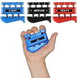 3 Pack Finger Strengthener - Exerciser for Forearm and Hand Grip Workout Equipment Musician, Rock Climbing Therapy Gripper Set Kit